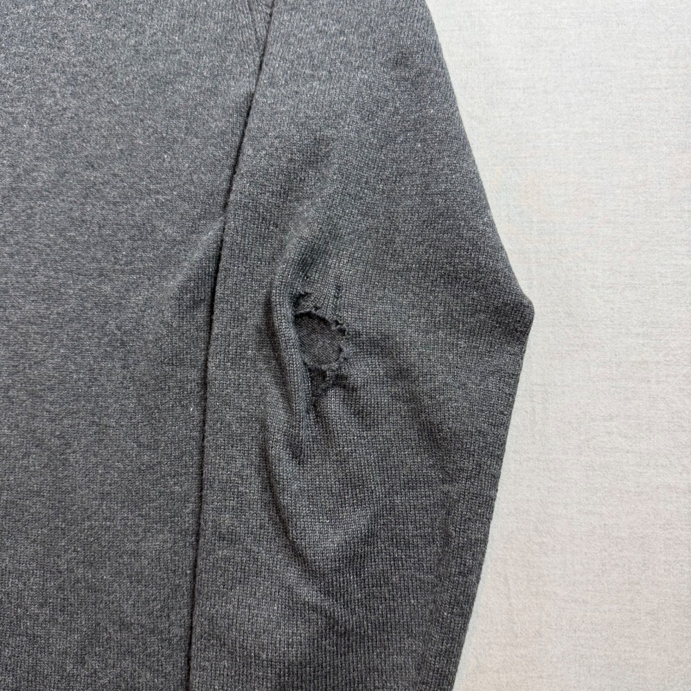 Brooks Brothers Sweater Mens Large Grey Fair V-Neck Made in Italy Raglan Sleeve - Picture 2 of 7